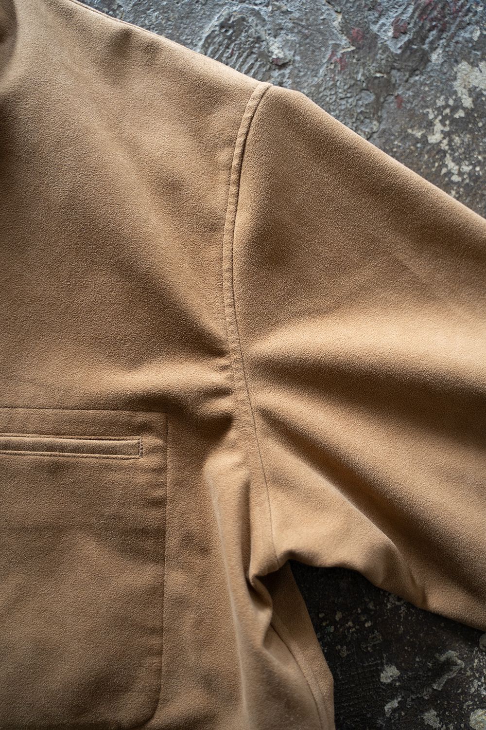 【25AW】フェイクスウェードシャツブルゾン(CAMEL)