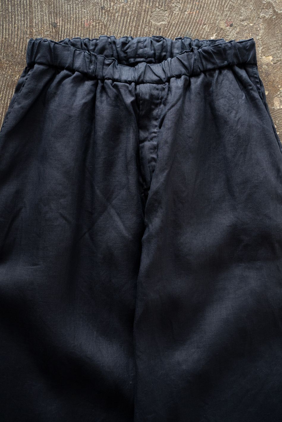 大麻ワイドパンツ(濃紺)