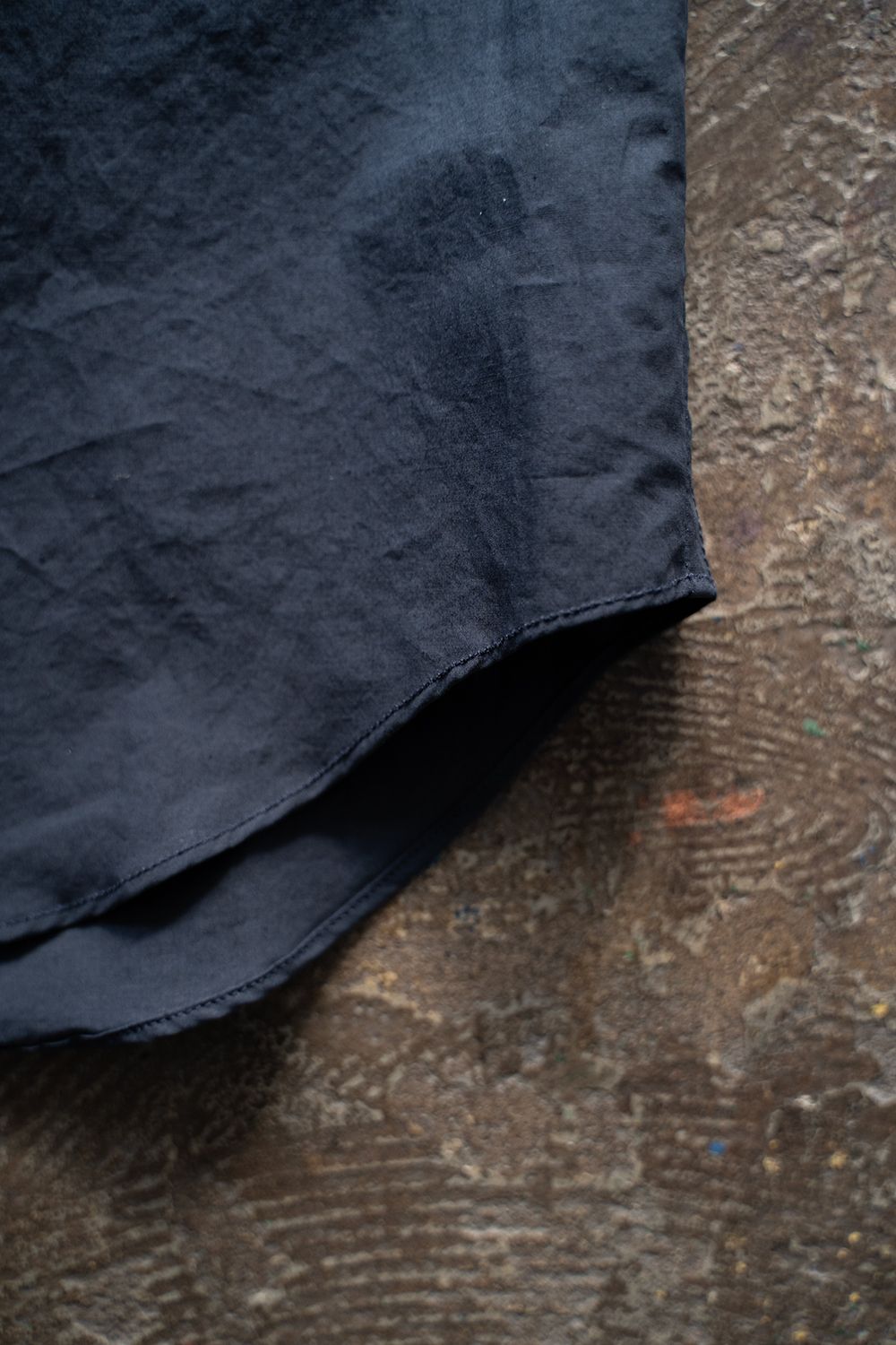 【25SS】リネン混バンドカラーシャツ(NAVY)