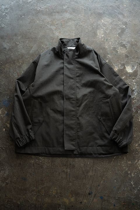 【26SS】コットン×リネンスタンドカラーブルゾン(CHARCOAL)