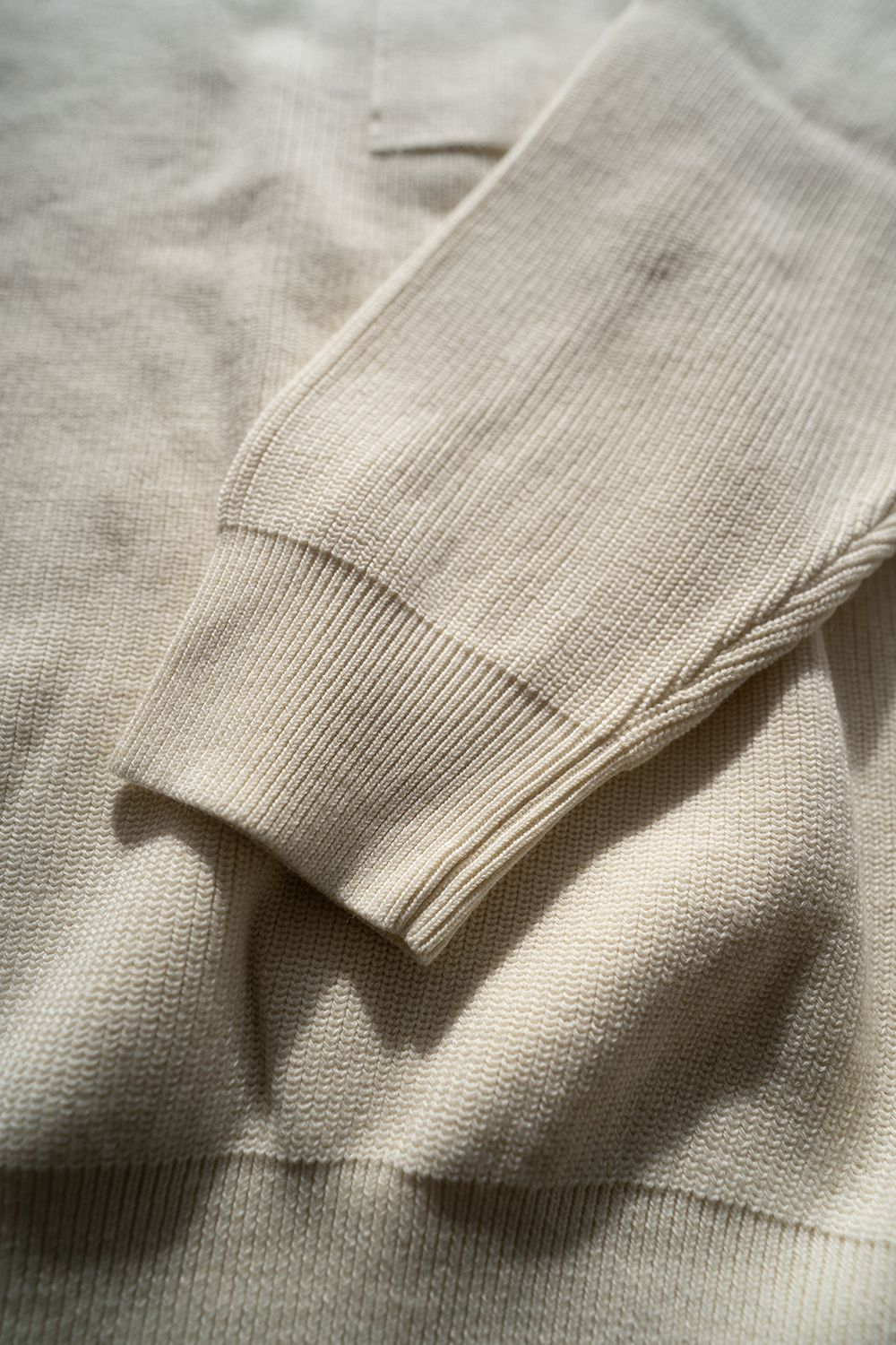 【ラスト1点】コットン×ウール畔編みニット(CREAM)