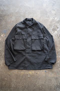 【ラスト1点】【24SS】両胸ポケットシャツジャケット(BLACK NAVY)