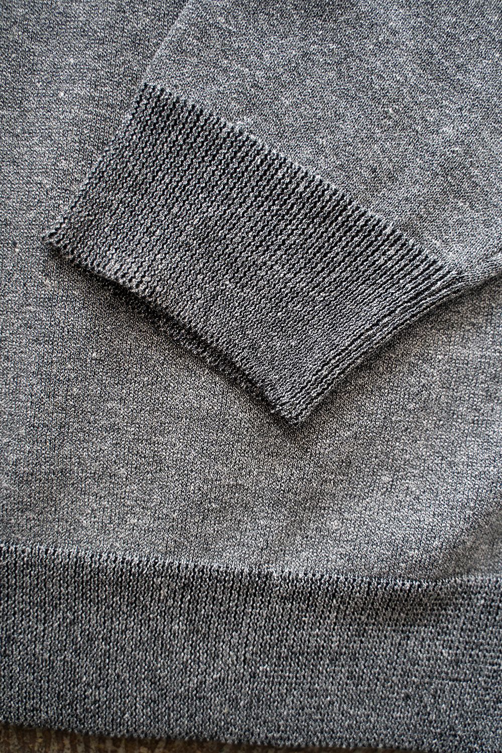 【ラスト1点】【24SS】綿×ポリエステル×リネン12Gニットカーディガン(GRAY)