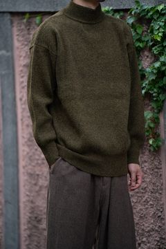 【ラスト1点】Hard twisted Shetlandwool GOB sweater(KHAKI)