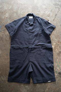 【ラスト1点】【23SS】"joint(short)"pajama【オールインワン】(LINEN COTTON NAVY)