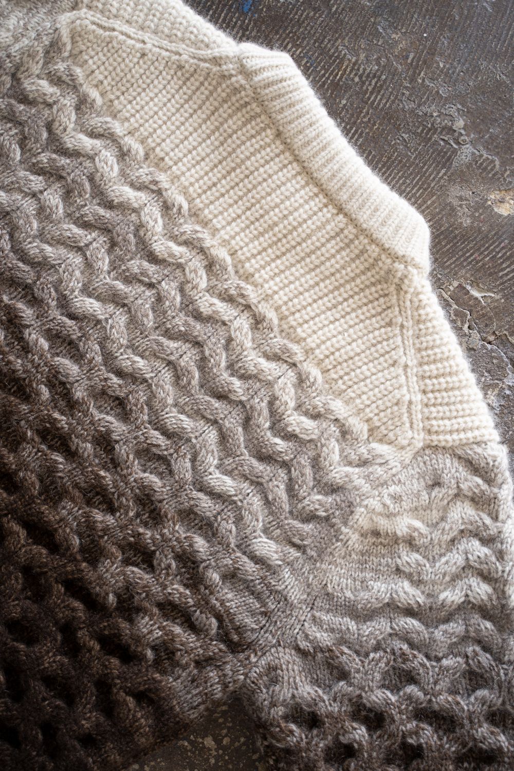 undyed yak/New Zealand wool ombre sweater(NATURAL)