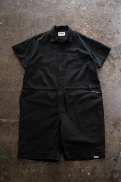 【26SS】"joint(short)"pajama【オールインワン】(washed light cotton BLACK)