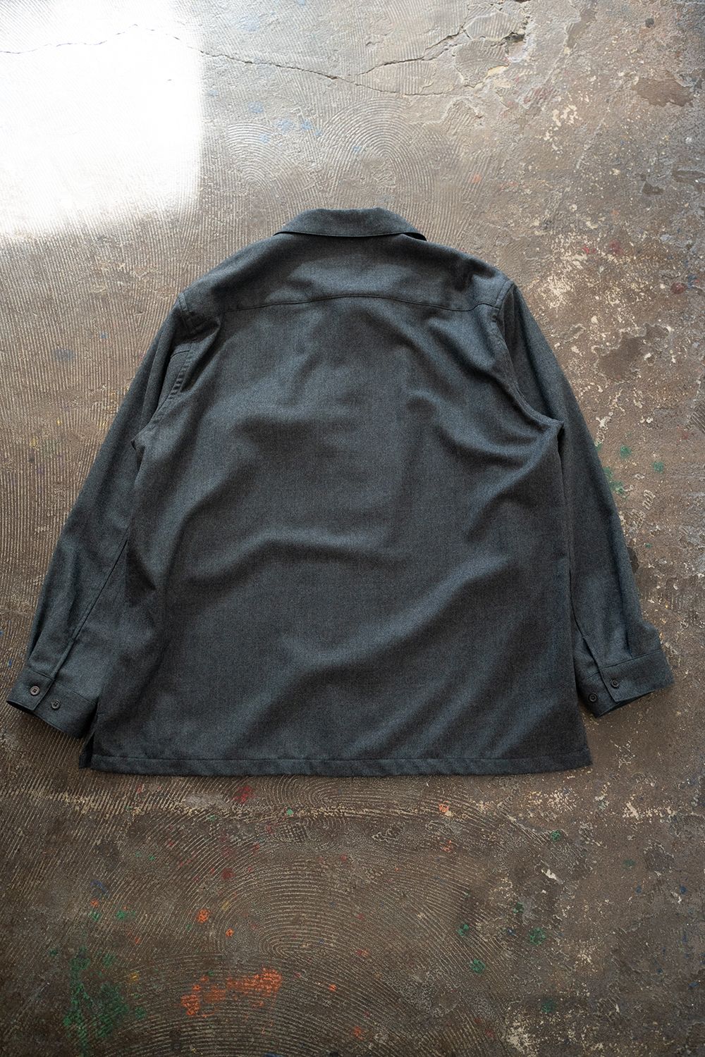 【ラスト1点】【24AW】Super120'sウールシャツ(BLUE CHARCOAL)