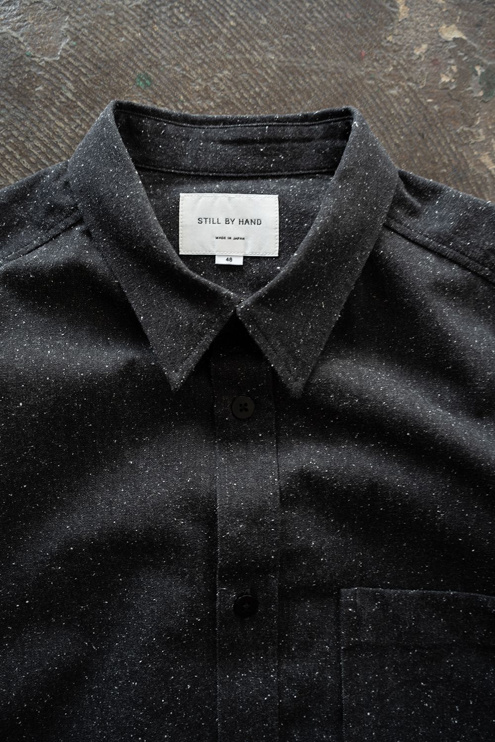 【26AW】シルクネップオーバーシャツ(CHARCOAL)