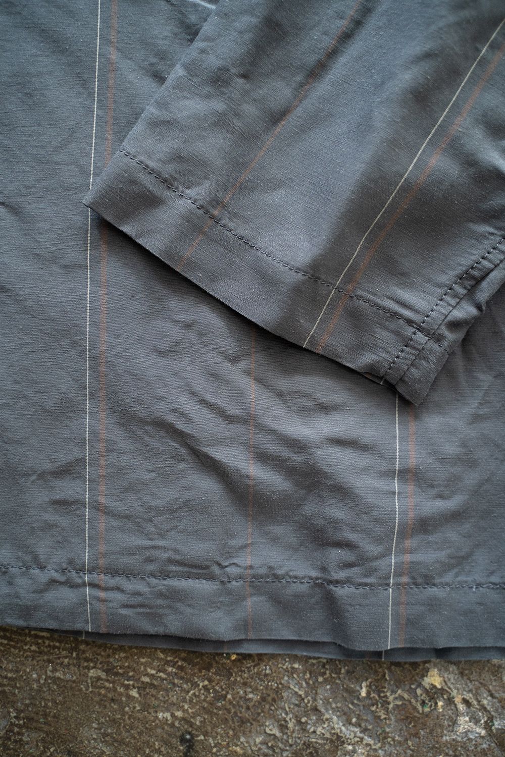 【ラスト1点】【22SS】ラミー×キュプラシャツジャケット(GRAY STRIPE)