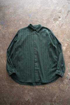 【ラスト1点】【23SS】Garmentdye Leno Cloth L/S Shirt/ガーメントダイレノクロスロングスリーブシャツ(GREEN)