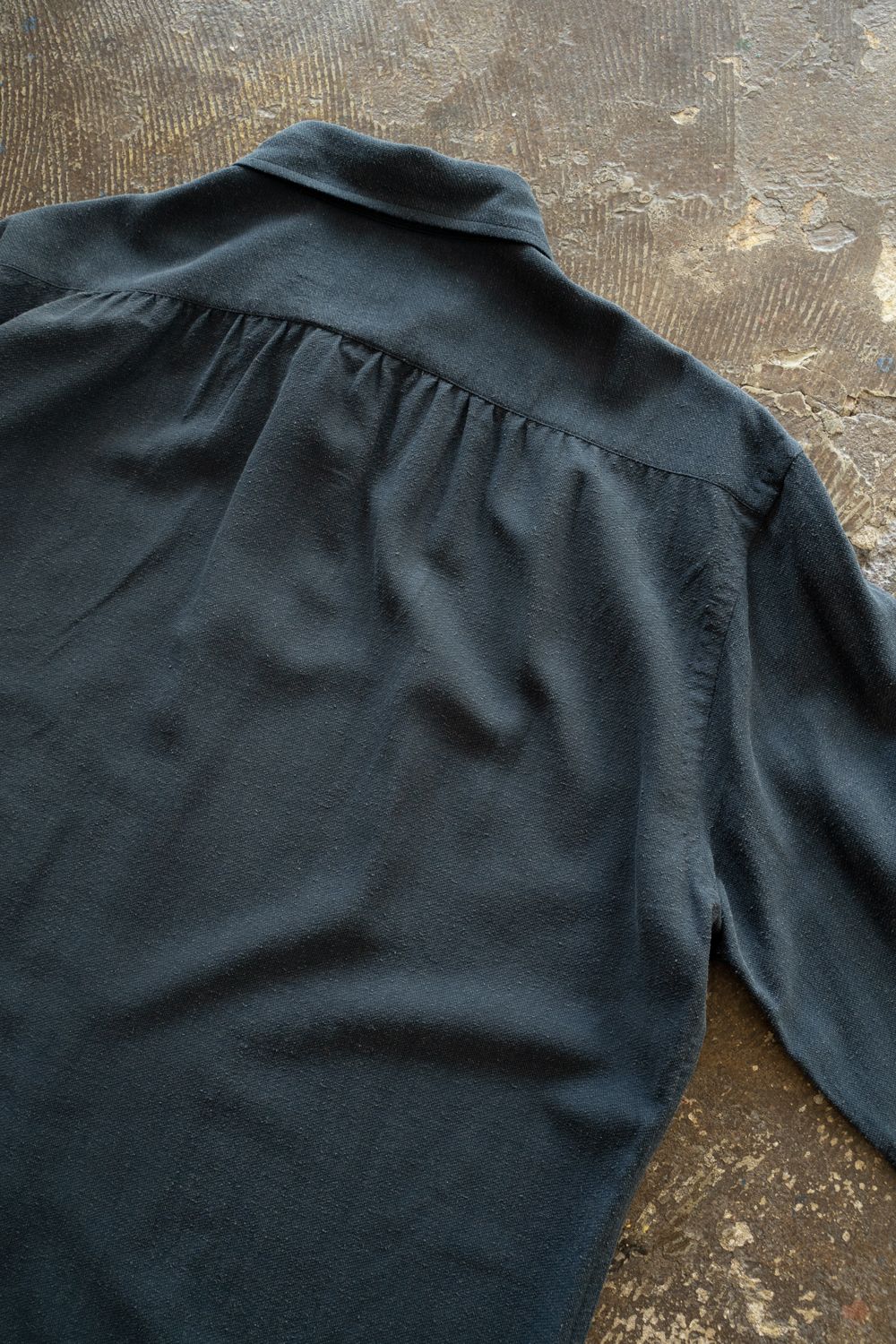 【ラスト1点】【25AW】Silk Nep Kersey Windsor Wide Collar Shirt(IRON BLUE)