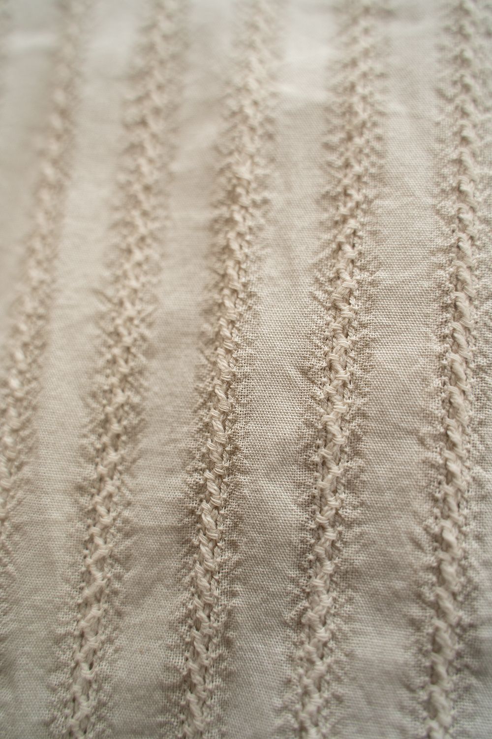 【ラスト1点】【21SS】Leno Cloth Stripe Over Shirt/レノクロスストライプオーバーサイズシャツ(ECRU)
