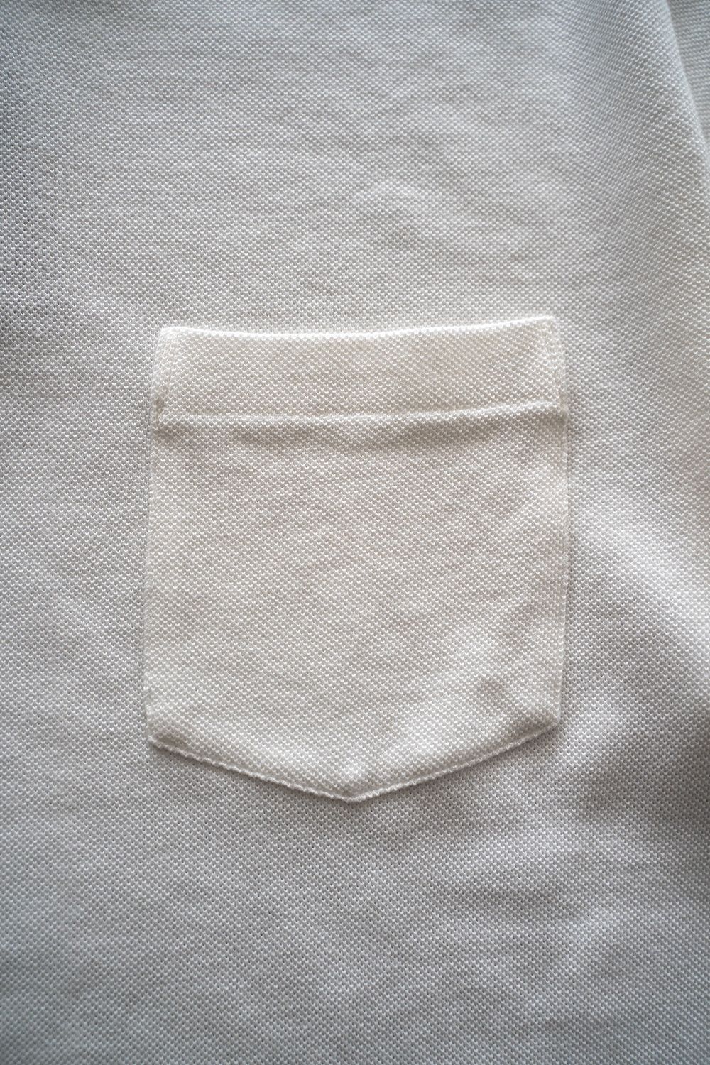 【ラスト1点】スビンコットン40//-吊りカノコポロシャツ(OFF WHITE)