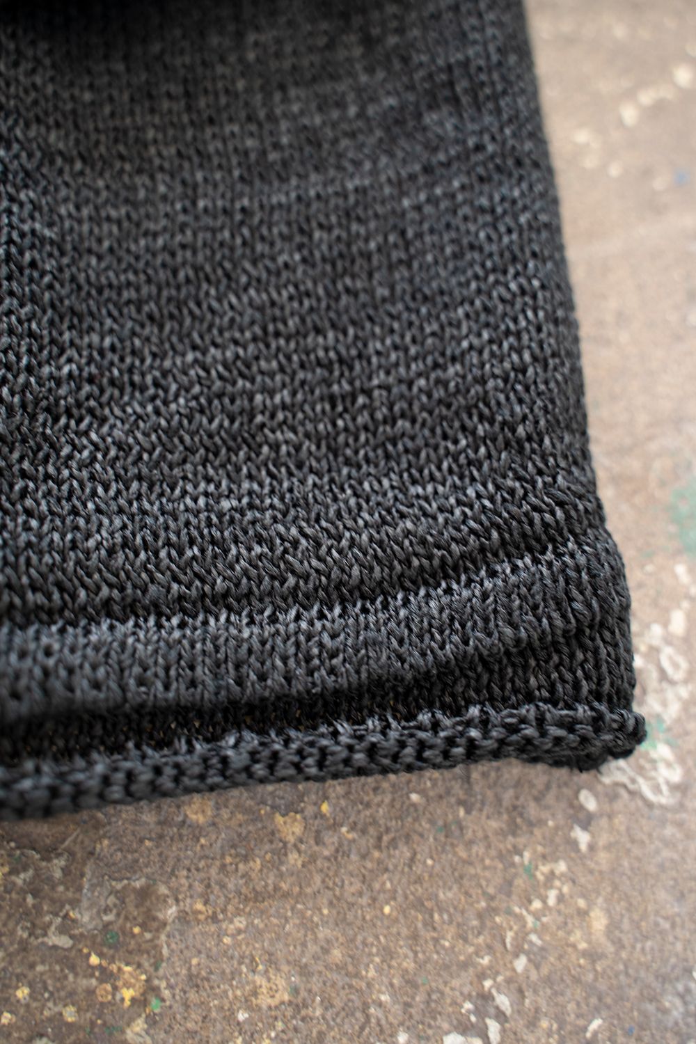 【ラスト1点】2Way Roll Neck Knit Pullover/和紙混2WAYロールネックニット(BLACK)