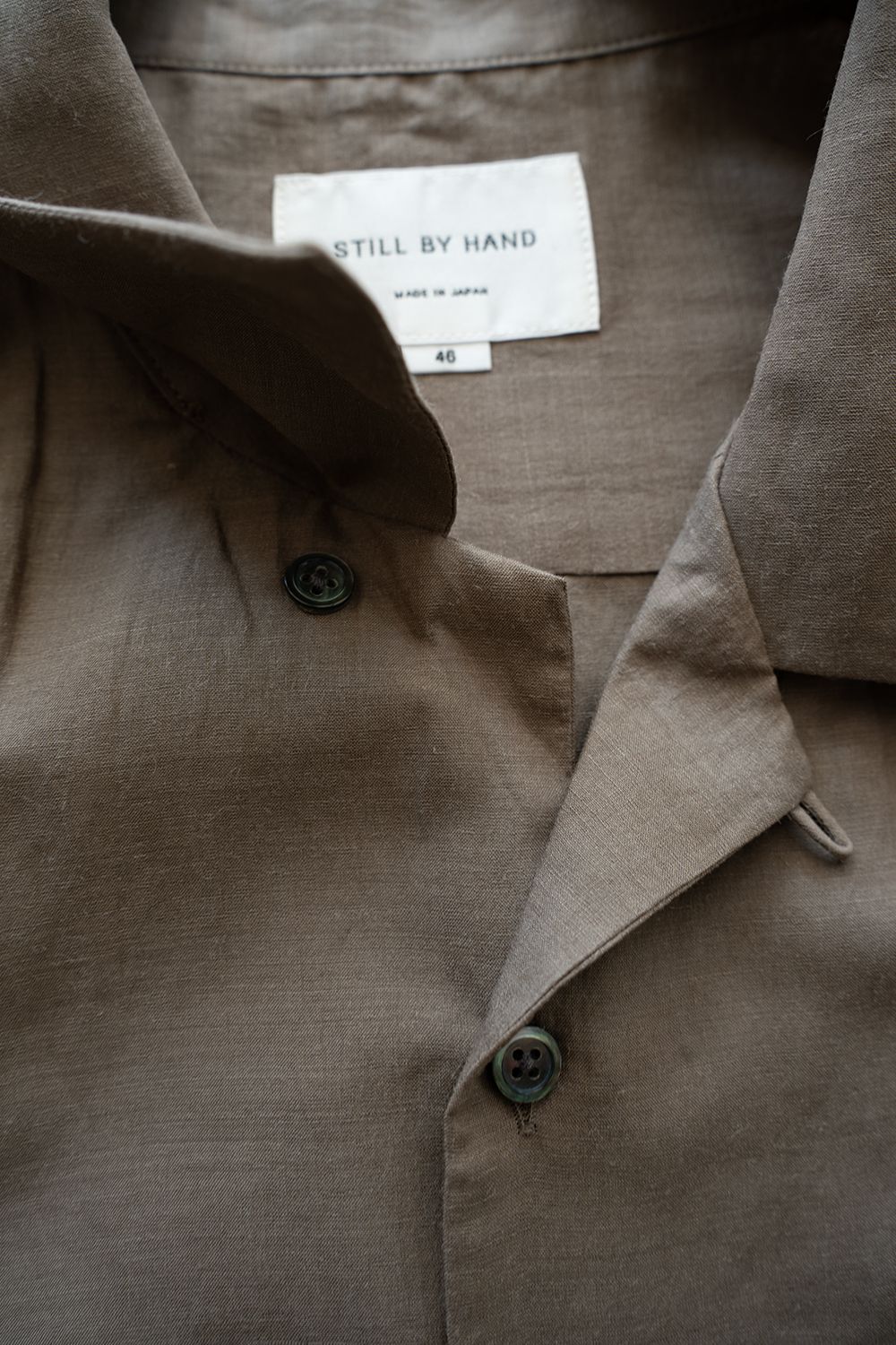 【26SS】セルロース×ラミーオープンカラーシャツ(MOCHA BEIGE)