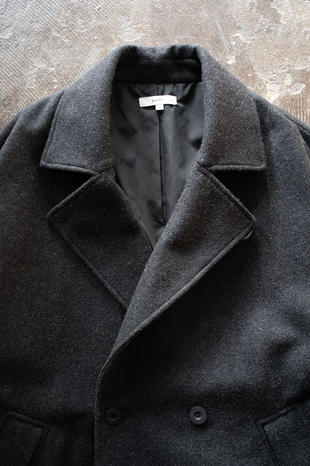 【ラスト1点】【24AW】Wool Semi P Coat(BLACK)