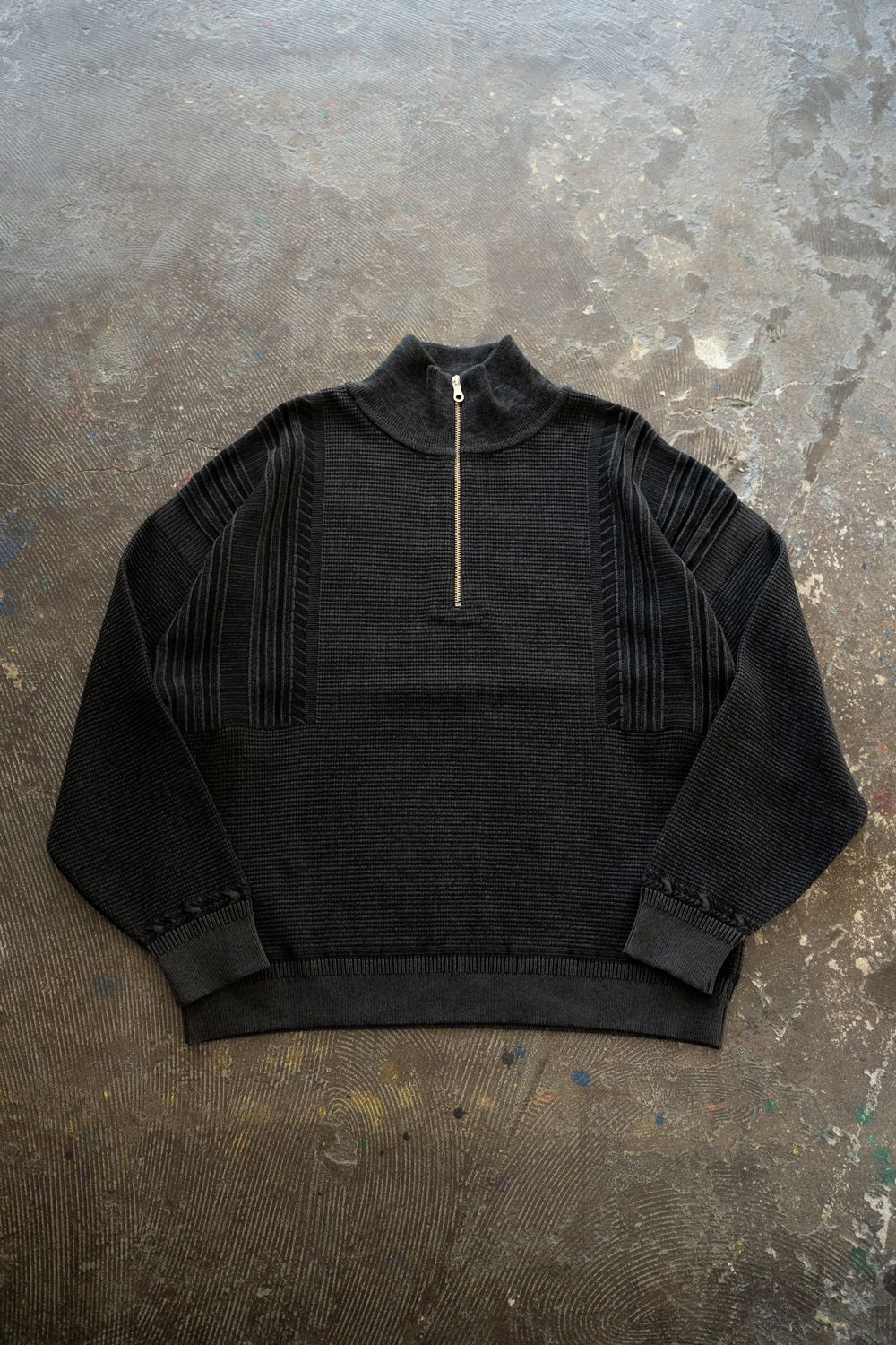 【ラスト1点】【25AW】Fuyushigure Half Zip Knit(BLACK)