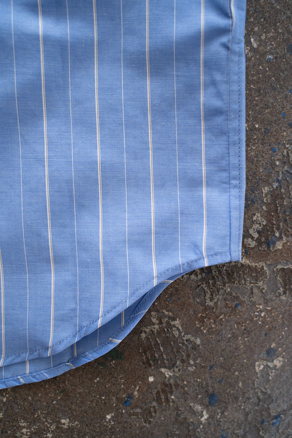 【26SS】コットン×ラミーオーバーサイズシャツ(BLUE STRIPE)