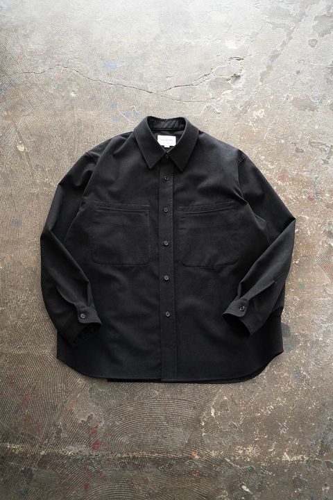 【ラスト1点】【25AW】フェイクスウェードシャツブルゾン(INK BLACK)