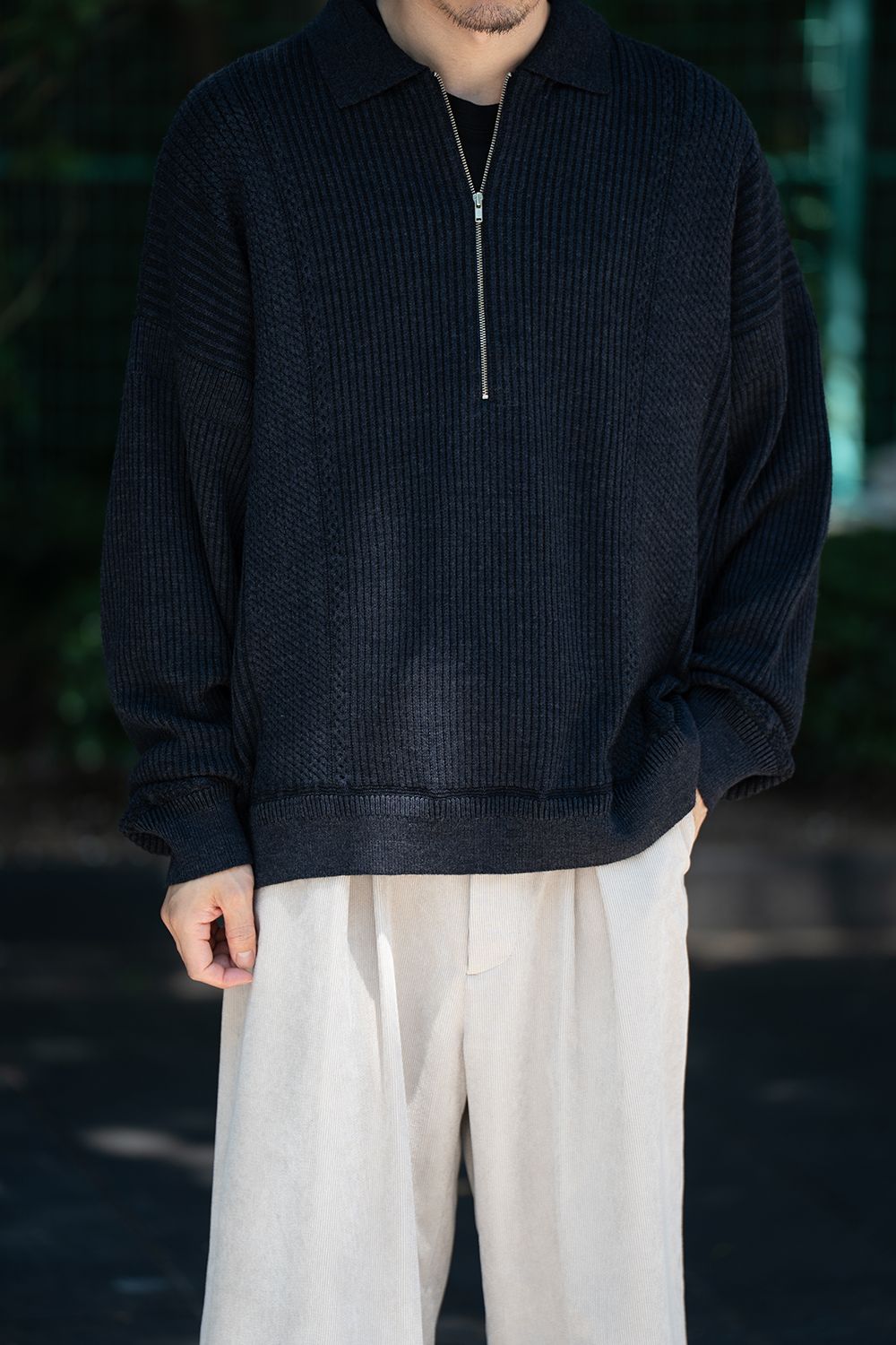 【26AW】Teriha Zip Polo(NAVY)