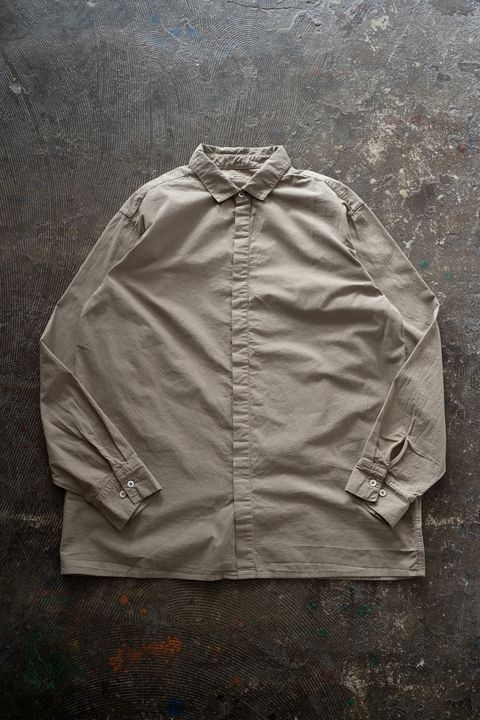 強撚OCブロードシャツ(珈琲)