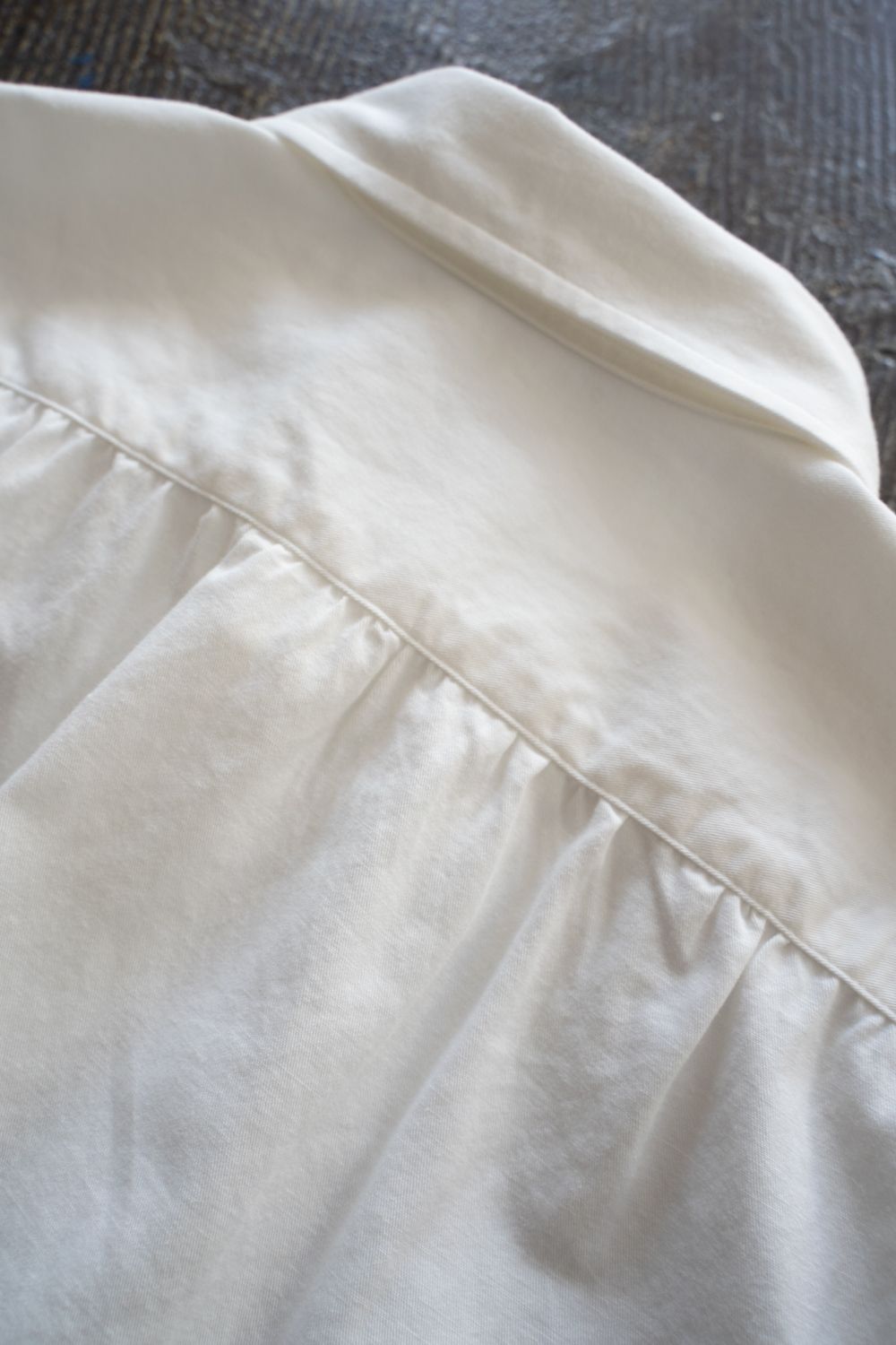 【ラスト1点】【25AW】Cotton×Linen Windsor Wide Collar Shirt(OYSTER WHITE)