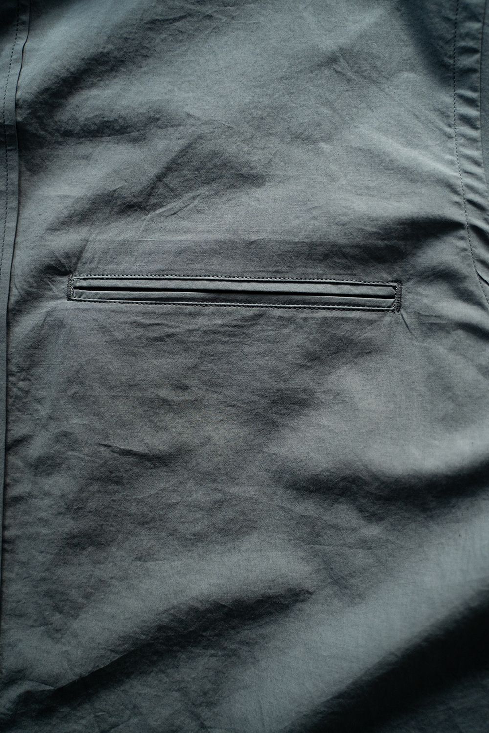 【ラスト1点】【25SS】リネン混バンドカラーシャツ(BLUE GRAY)