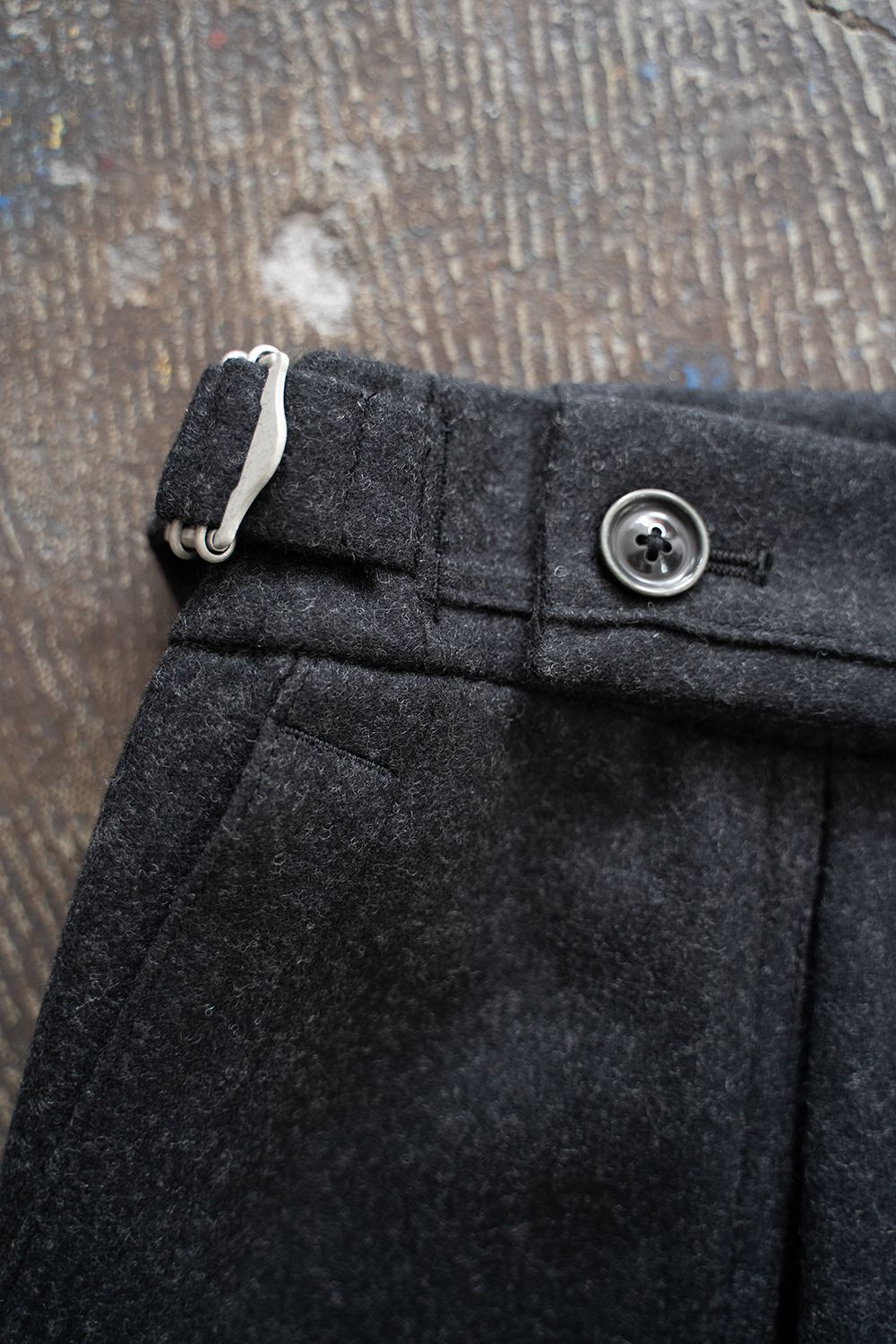【ラスト1点】2-Tack Flannel Baker Pants/2タックフランネルベイカーパンツ(BLACK)