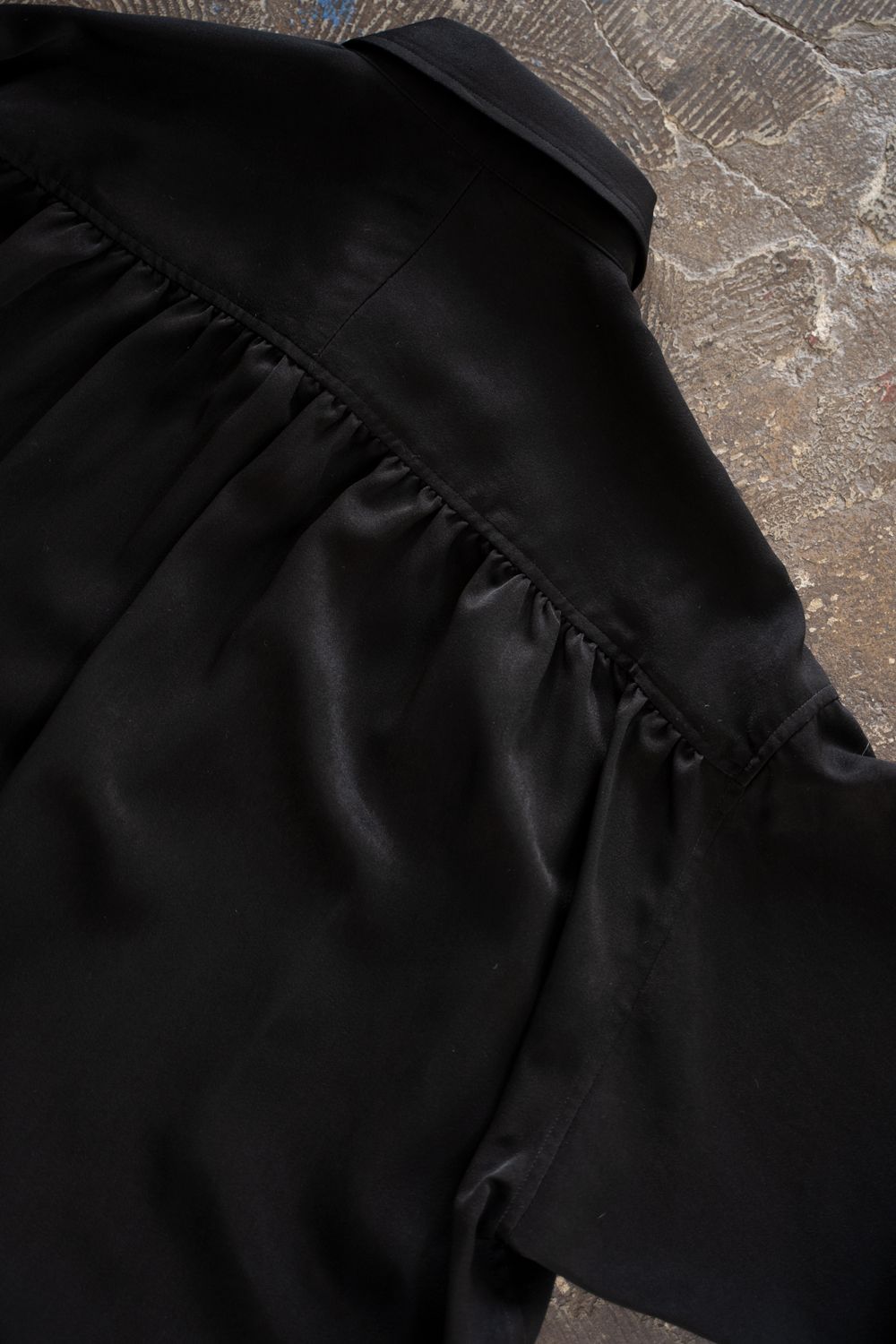 【26AW】Hush Gather L/S Shirt/ハッシュギャザーロングスリーブシャツ(BLACK)