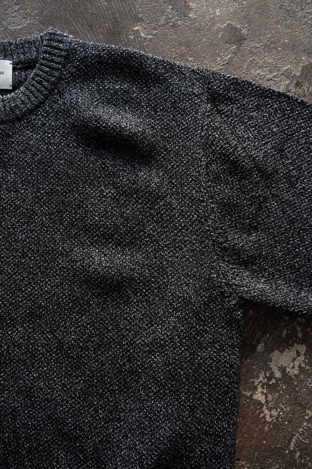 【26AW】ラムウール×ローシルクメランジニット(MELANGE BLACK)