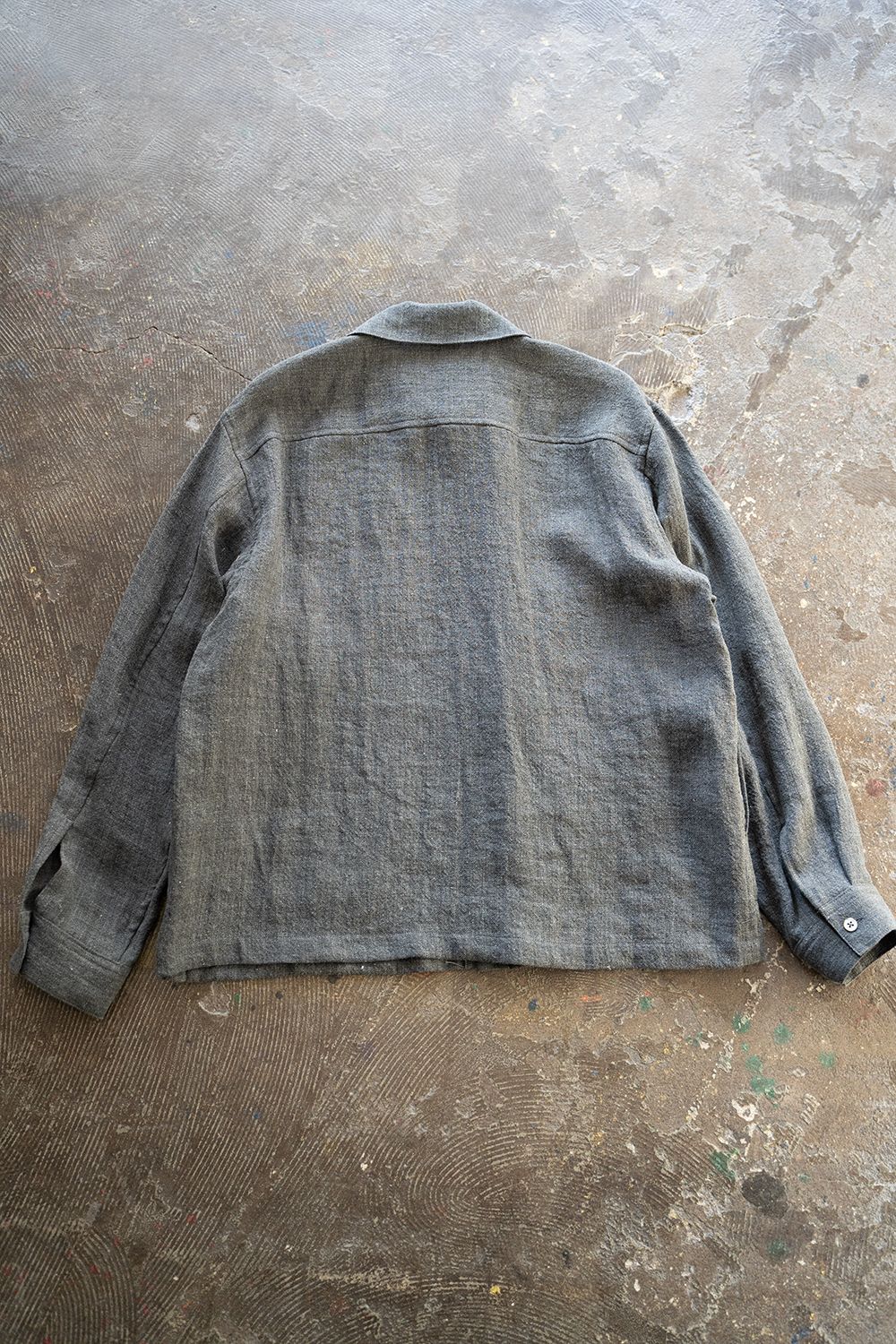 【ラスト1点】【23SS】リネン×シルクシャツブルゾン(SLATE GRAY)
