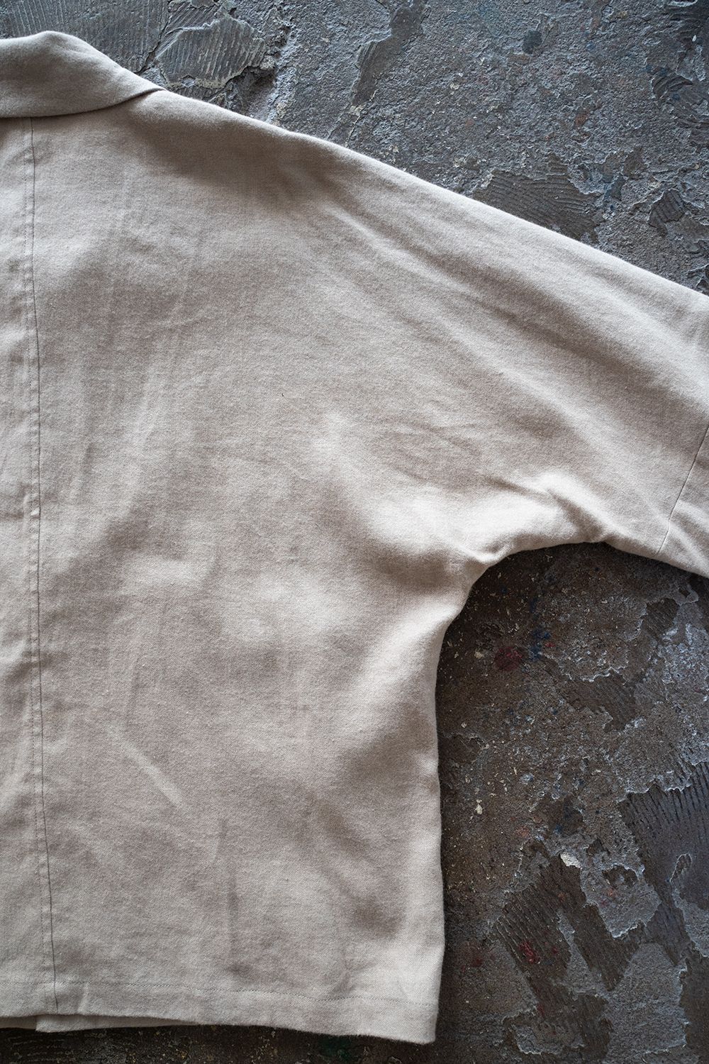 【ラスト1点】【22AW】ドルマンスリーブリネンオックスカバーオールジャケット(IVORY)