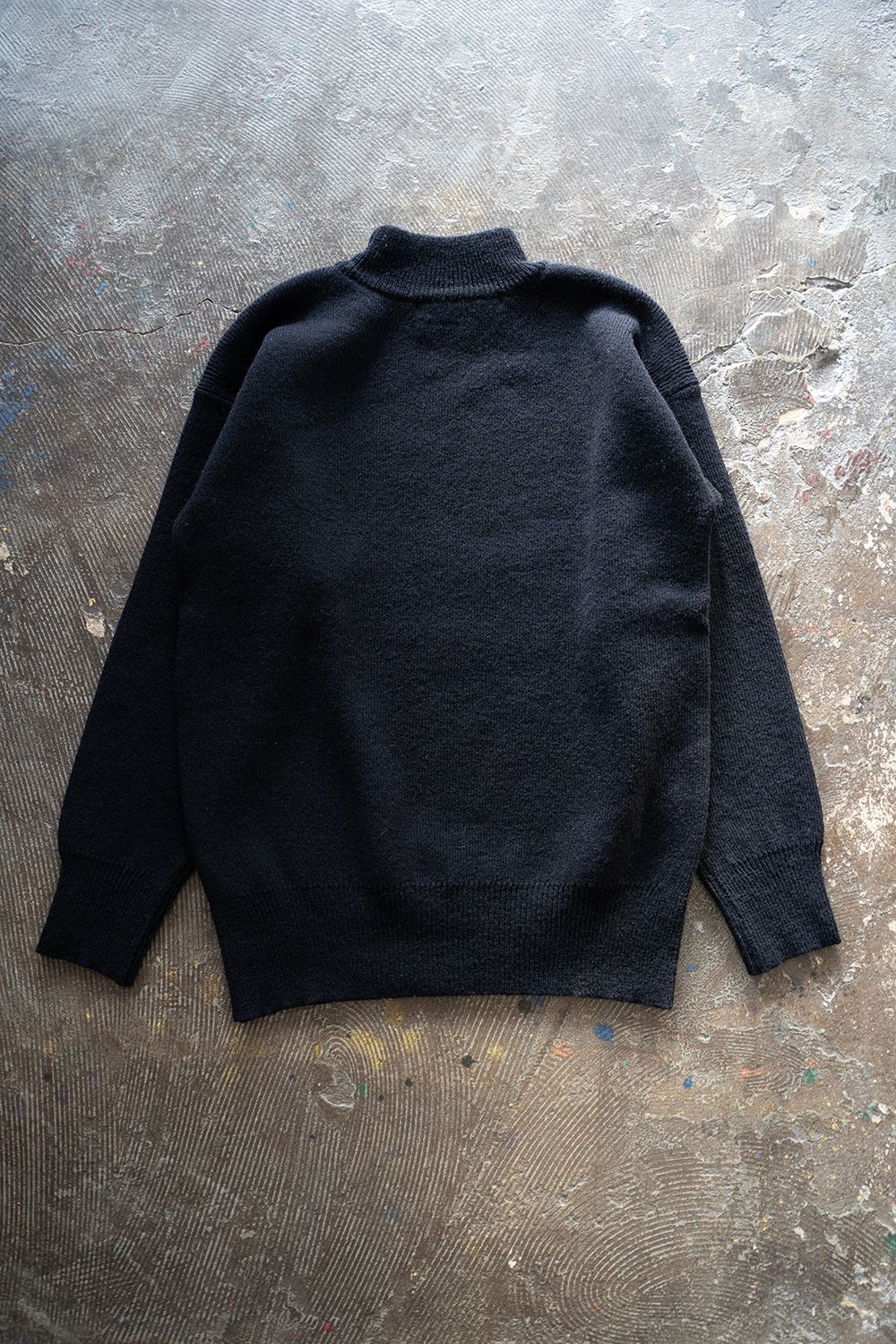 【ラスト1点】Hard twisted Shetlandwool GOB sweater(NAVY)