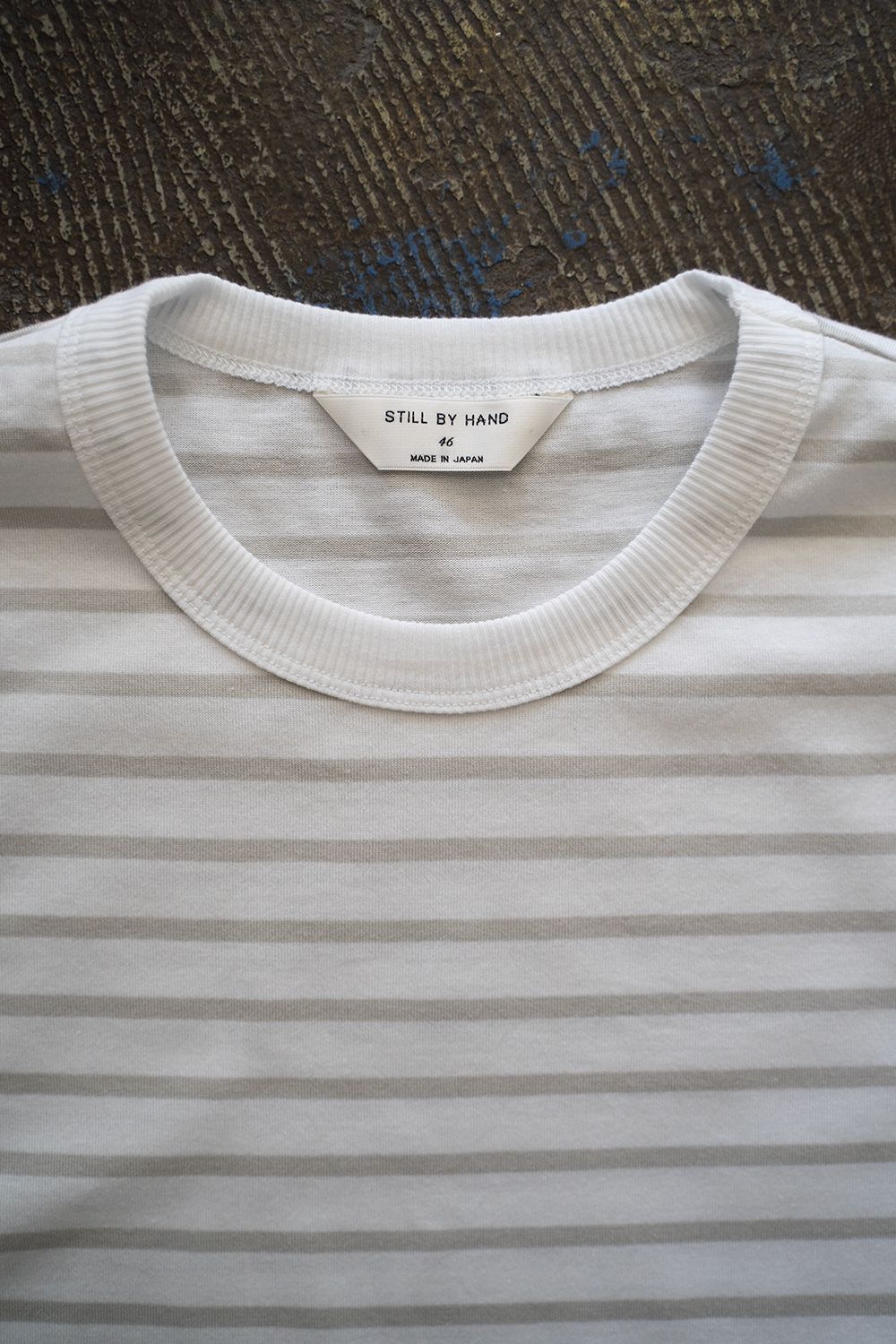 【ラスト1点】【24SS】配色バインダーネックボーダーTシャツ(GRAY)