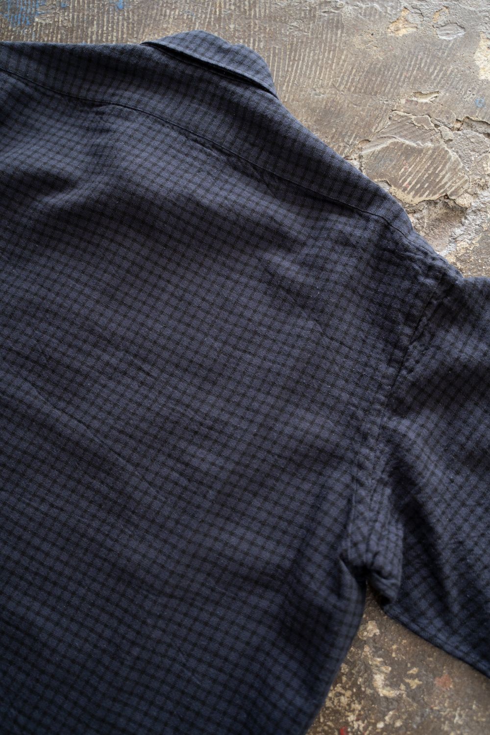 【ラスト1点】【25AW】Cotton Wool Silk Flannel Check Shirts(PURPLE×BLACK)