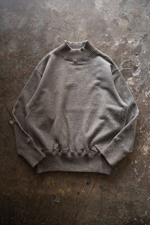 【ラスト1点】wool french terry turtle neck sweatshirt/ウールフレンチテリータートルネックスウェットシャツ(TAUPE)