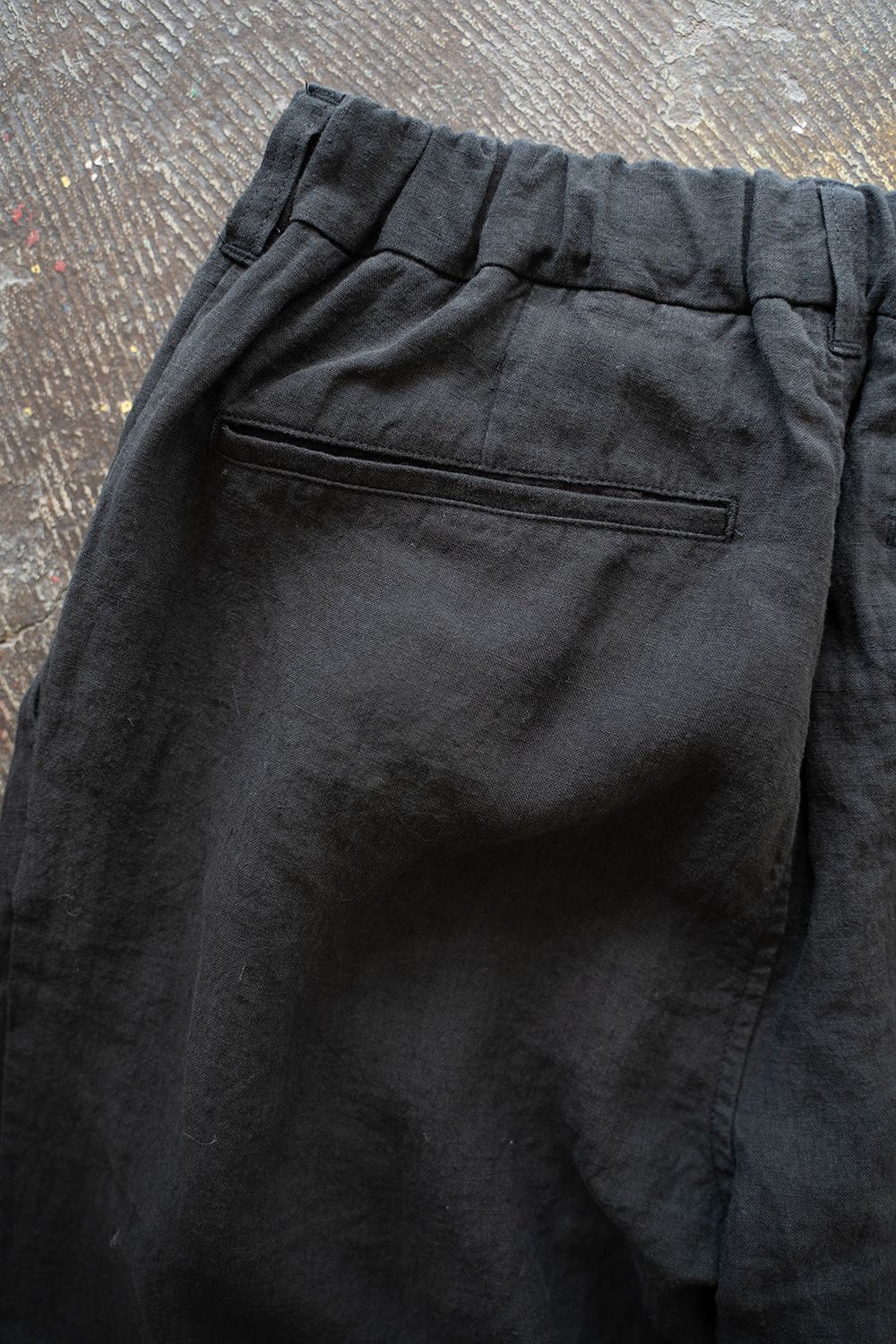 【ラスト1点】【25SS】リネンオックス2タックワイドイージーパンツ(BLACK)