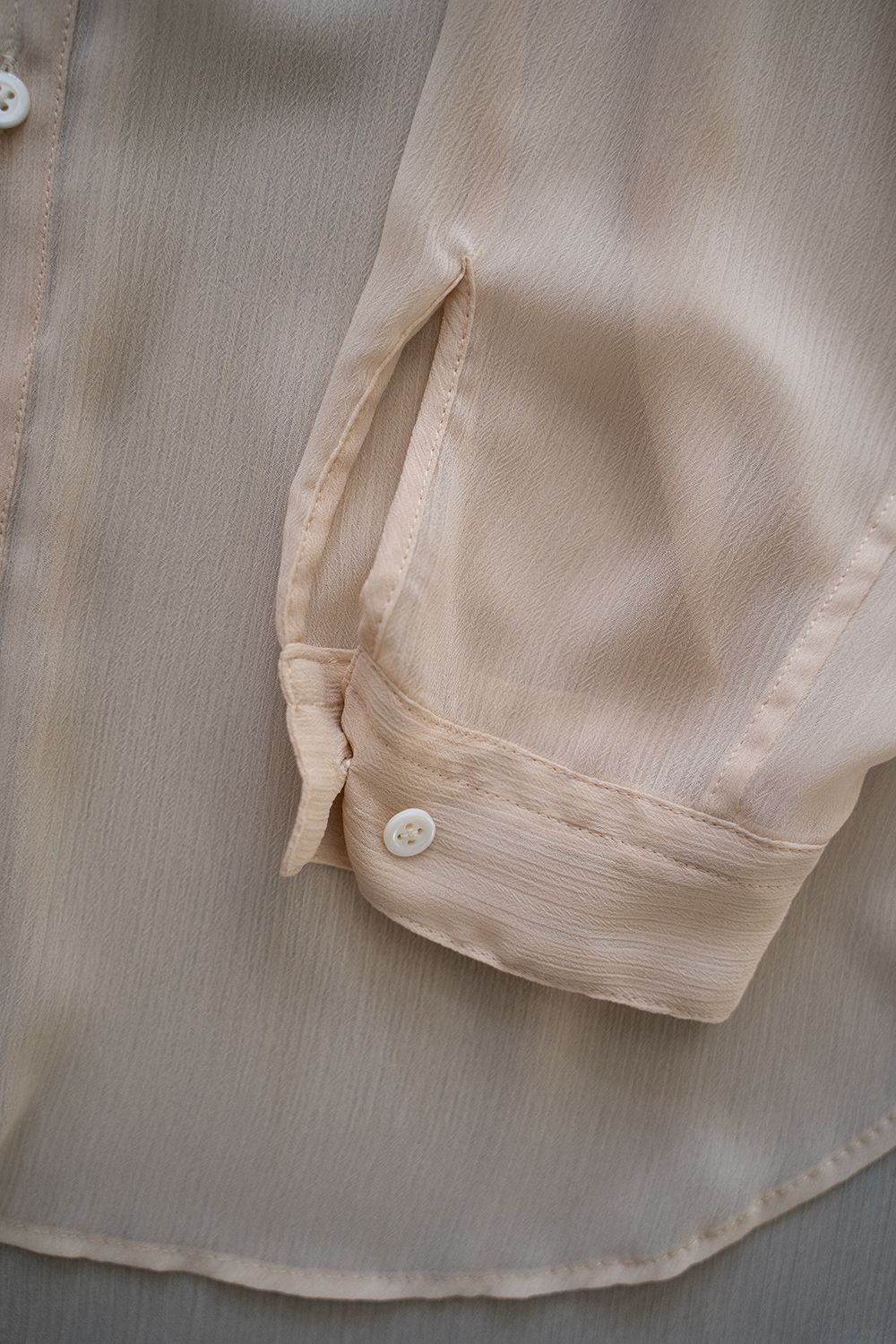 【ラスト1点】【24SS】Oversized Sheer Shirt/オーバーサイズドシアーシャツ(ECRU)