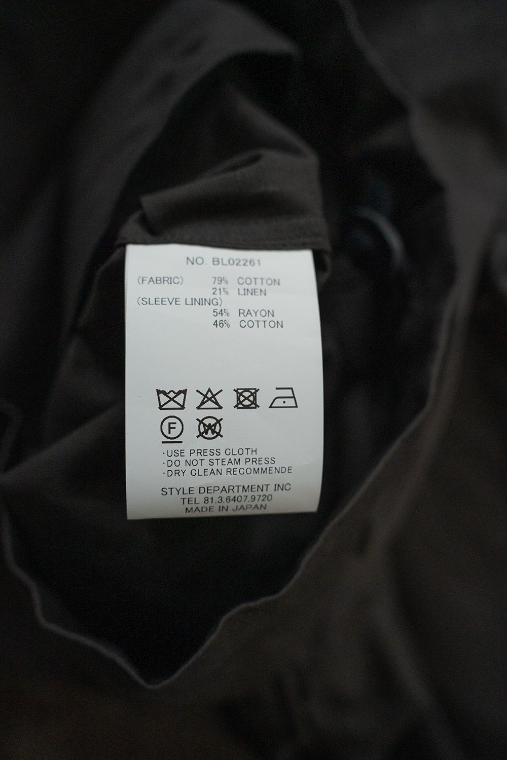 【26SS】コットン×リネンスタンドカラーブルゾン(CHARCOAL)