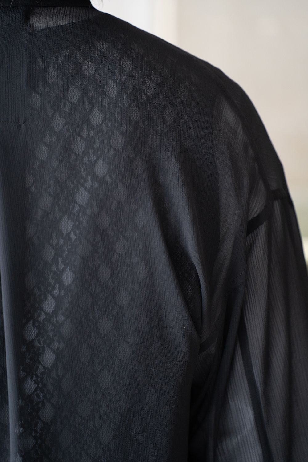 【ラスト1点】【24SS】Oversized Sheer Shirt/オーバーサイズドシアーシャツ(BLACK)