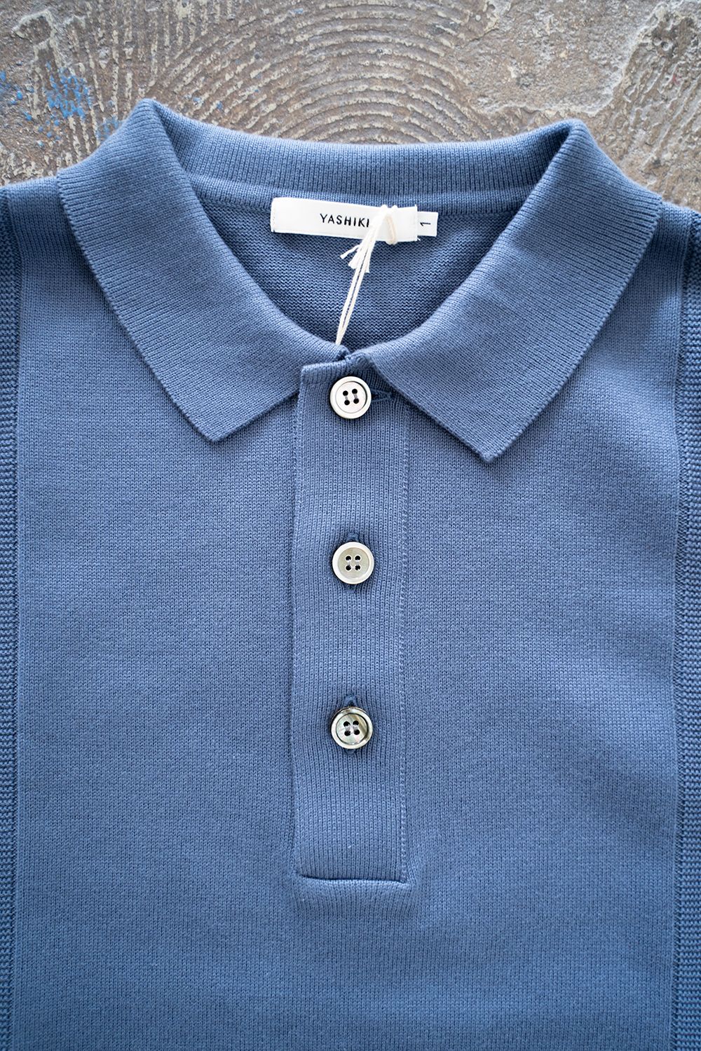 YASHIKI - 【ラスト1点】【22AW】Hatsushimo Knit Polo(GREEN) | Salty