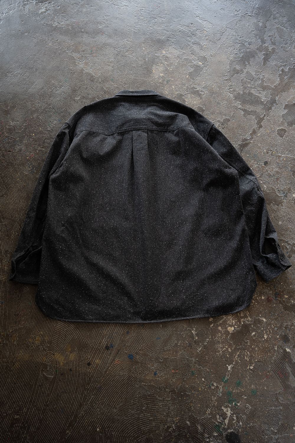 【26AW】シルクネップオーバーシャツ(CHARCOAL)