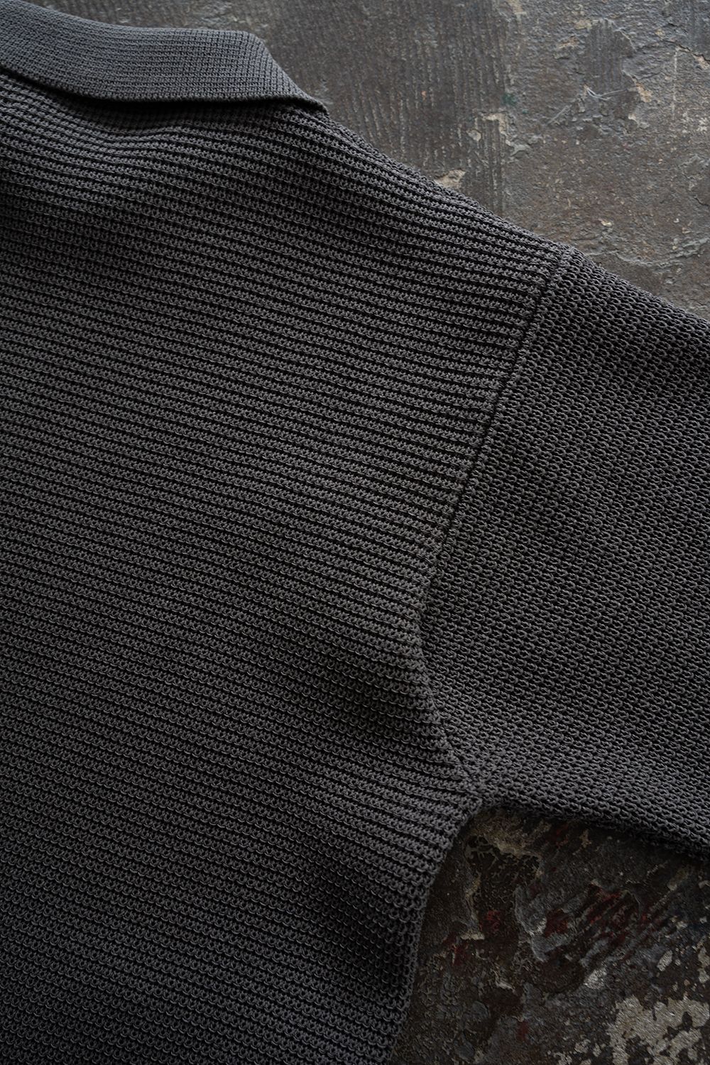 【26SS】和紙混7Gニットブルゾン(BROWN CHARCOAL)