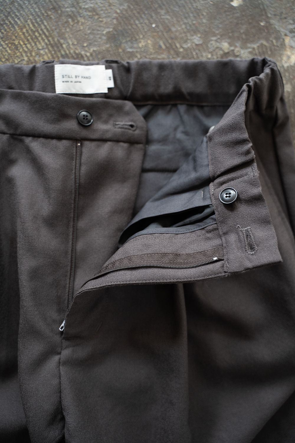 【ラスト1点】【24AW】ウール4タックイージーパンツ(DUSTY BROWN)