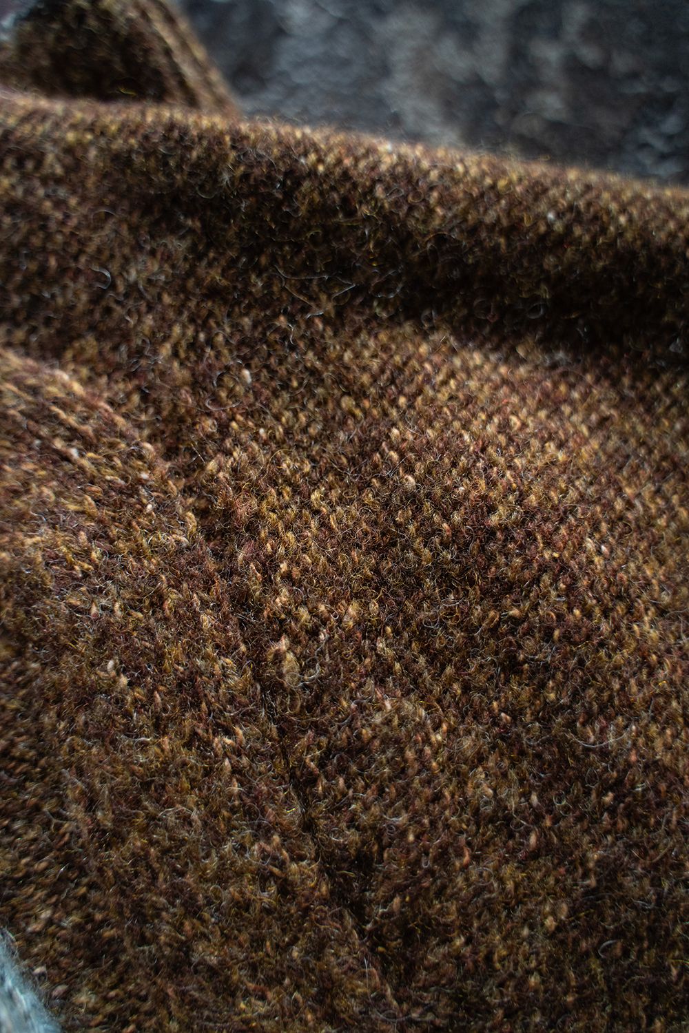 【ラスト1点】Yak/Shetland wool/Nep crew neck sweater(CURRY)