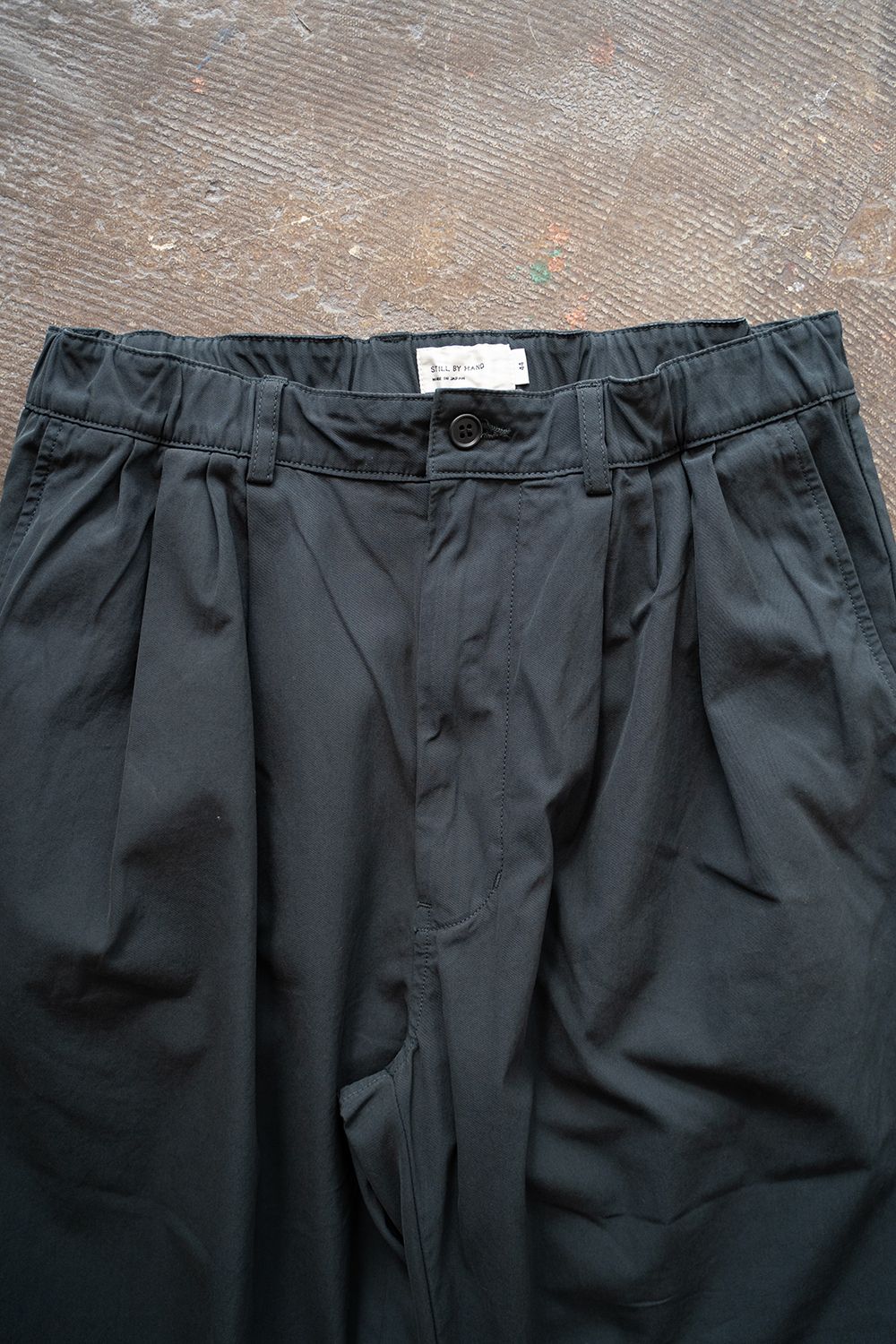 【ラスト1点】【24SS】ガーメントダイ4タックイージーパンツ(BLACK NAVY)