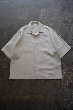 【26SS】ドルマンスリーブリネンオープンカラー半袖シャツ(OATMEAL)