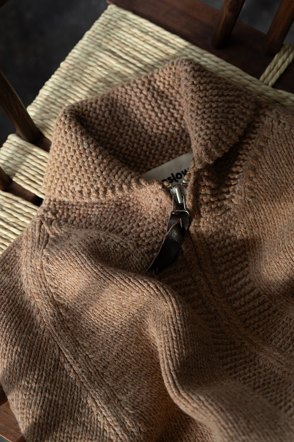 【Sサイズ】Cotton/Papar/Wool HAND KNITTING cowichan sweater(KAKISHIBU)