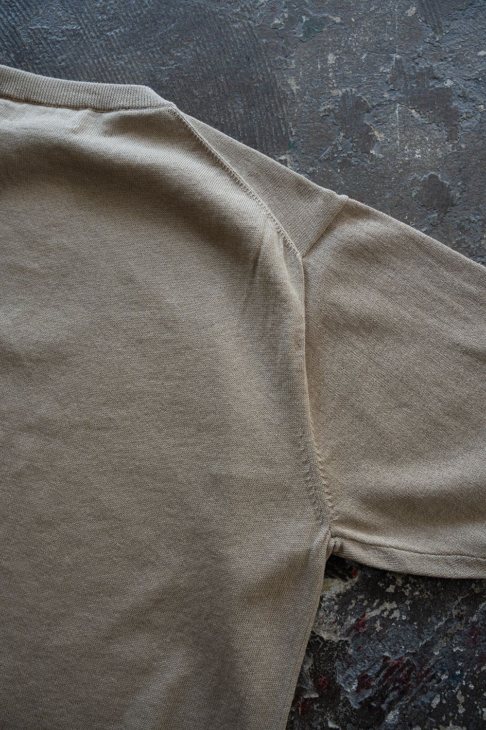 【26SS】綿×ポリエステル×リネン12GニットTee(BEIGE)